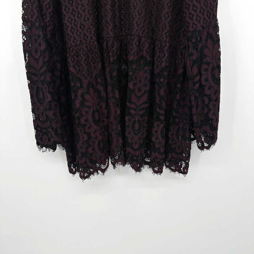Lane Bryant Tunic Top Shirt Size 26 Sheer Long Bell Sleeves Floral Lace Blouse - Picture 4 of 15